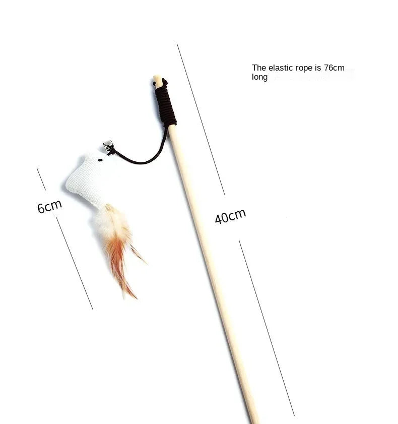 Interactive Feather Cat Wand Toy